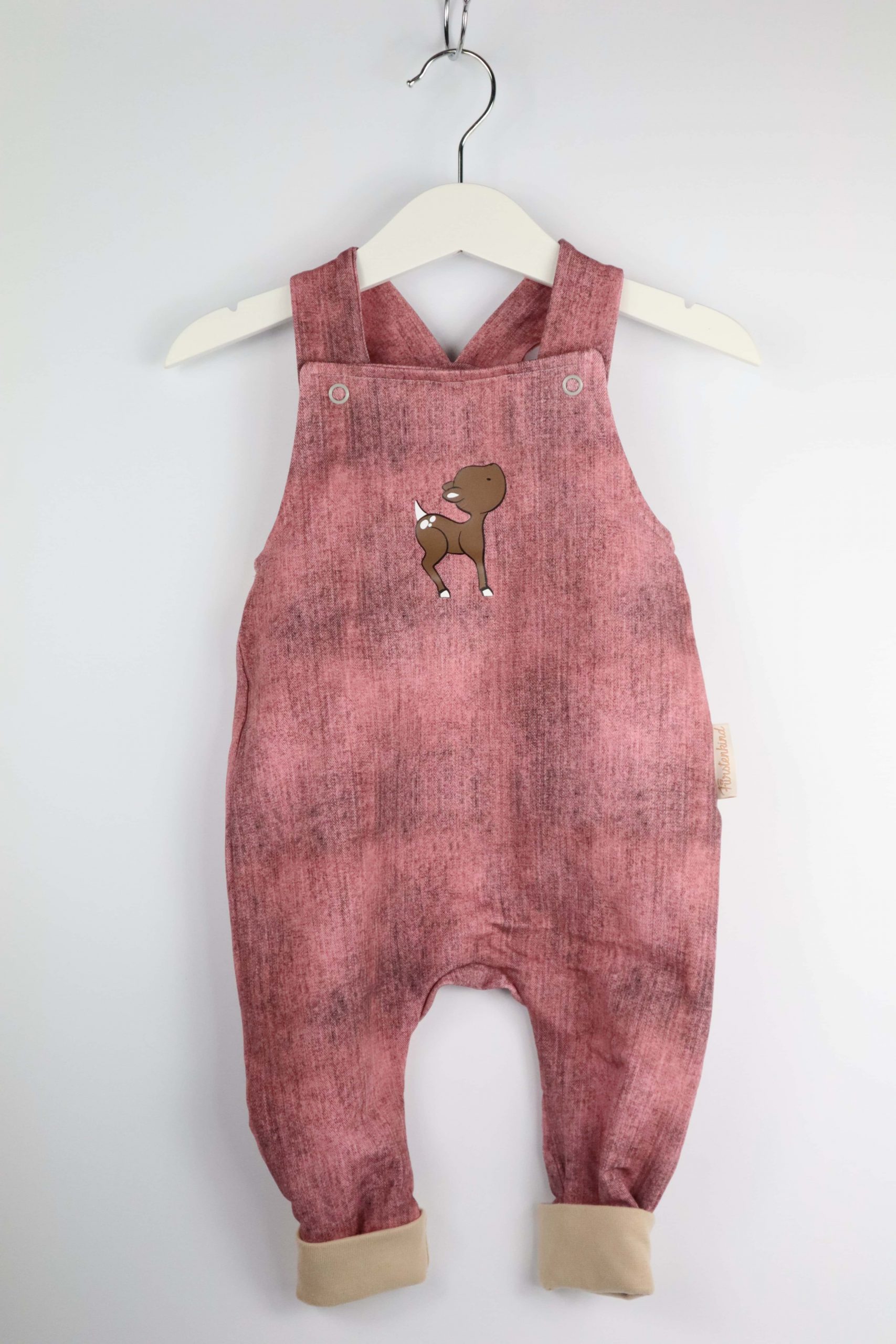 Latzhose, Hose, Reh, altrosa. rosa, Babyhose, Babykleidung