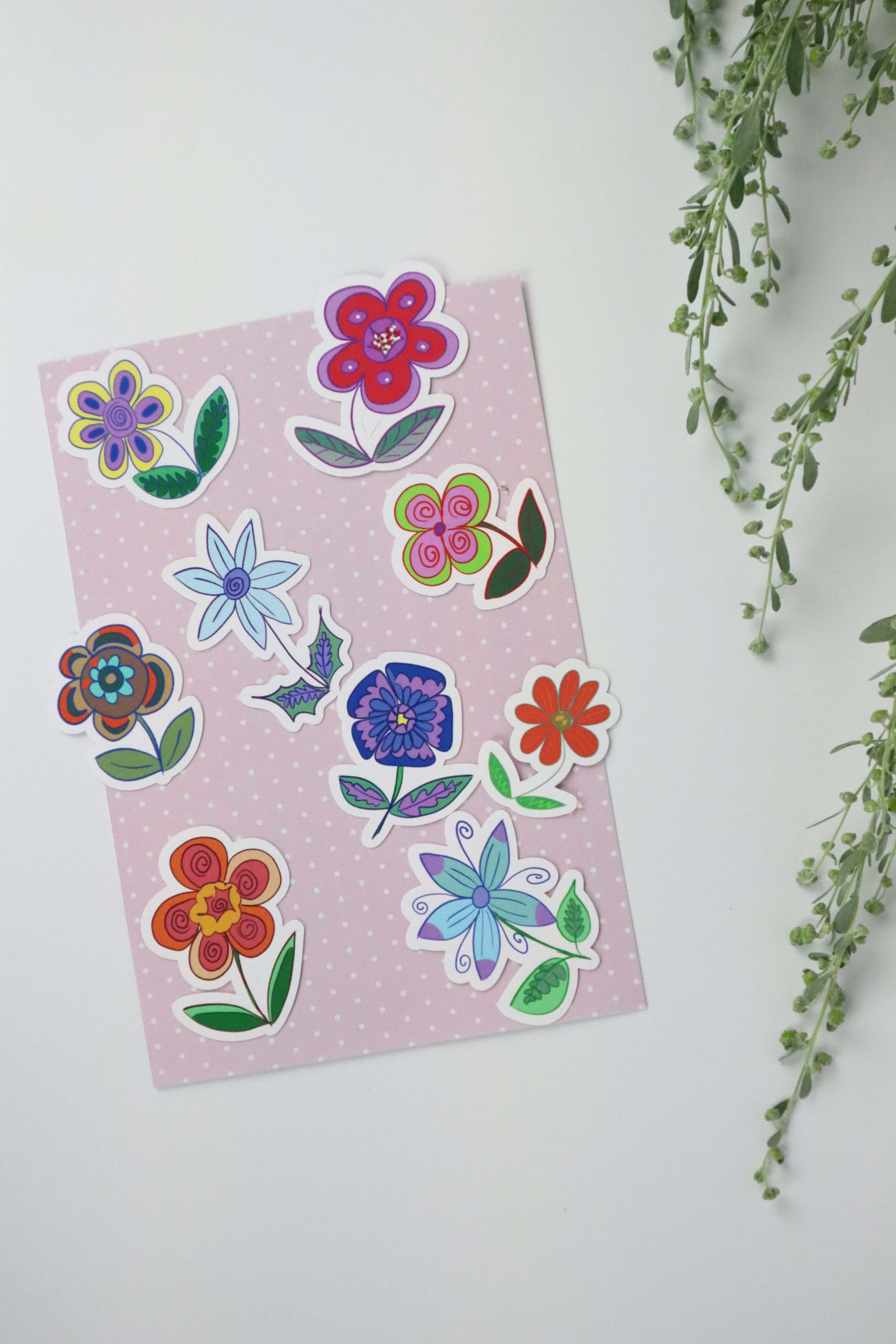 Sticker, Aufkleber, Stickerset, Blume, Flower, Tulpe, Rose, bunt