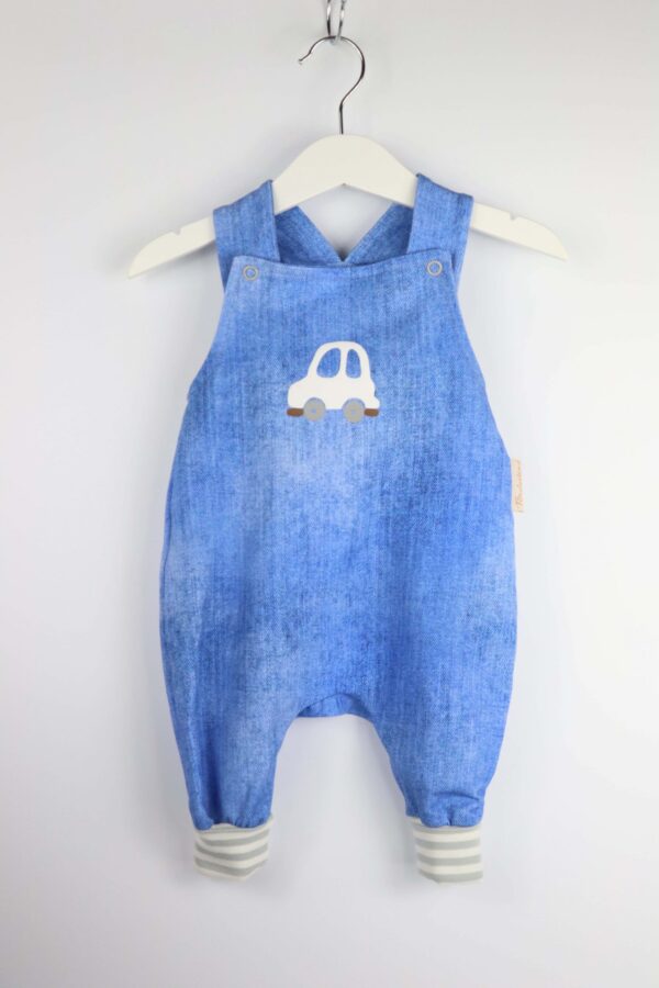 Latzhose, blau, Auto, Babyhose, Jungshose, Kinderhose