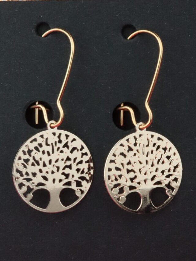 Ohrringe, Ohrhänger, Ohrschmuck, Boho, Bohemian, filigran, Messing, rosegold