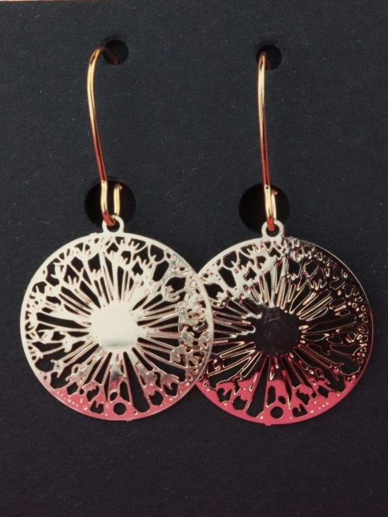 Ohrringe, Ohrhänger, Ohrschmuck, Boho, Bohemian, filigran, Messing, rosegold