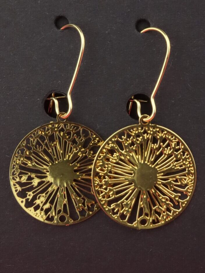 Ohrringe, Ohrhänger, Ohrschmuck, Boho, Bohemian, filigran, Messing, gold