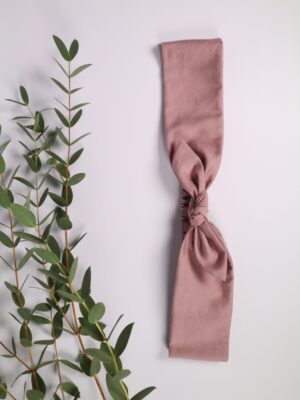 Haarband, Stirnband, schmal, Haare, Haaraccessoires, Accessoires, Frisur, Turban, Masche, Mascherl, Knoten, Knopf, Schleife, Trend, modern, mauve, altrosa, rosa,