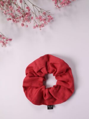 Scrunchie, Zopfgummi, Haargummi, Haarband, Accessoires, Haare, Haaraccessoires, Trend, Haartrend, Zopf, Pferdeschwanz, Frisur, rot, hellrot