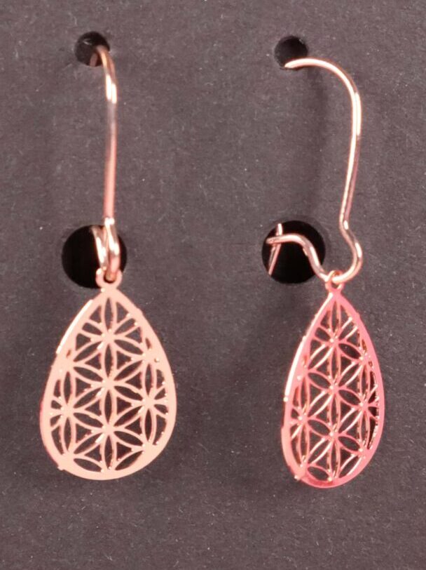 Ohrringe, Ohrhänger, Ohrschmuck, Boho, Bohemian, filigran, Messing, rosegold