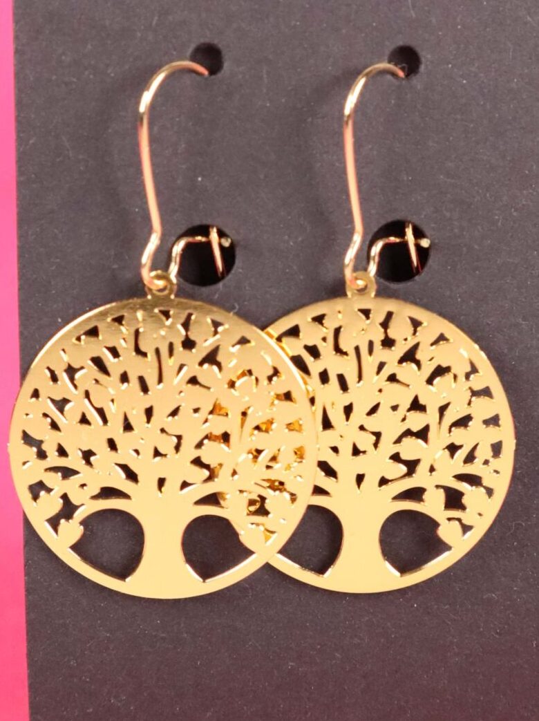 Ohrringe, Ohrhänger, Ohrschmuck, Boho, Bohemian, filigran, Messing, gold