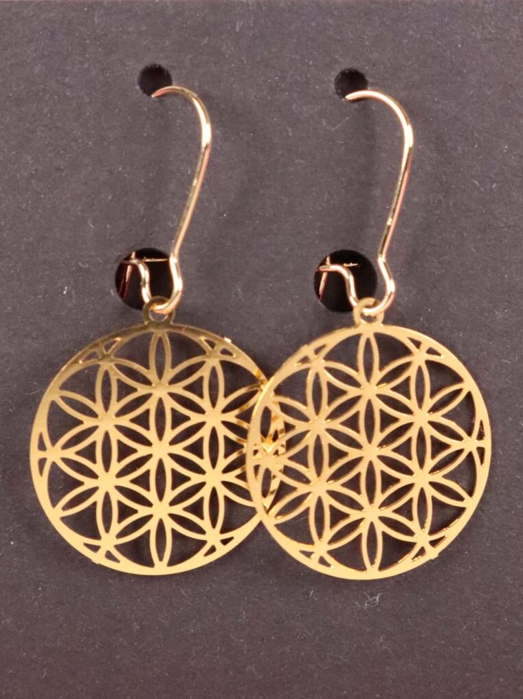 Ohrringe, Ohrhänger, Ohrschmuck, Boho, Bohemian, filigran, Messing, gold