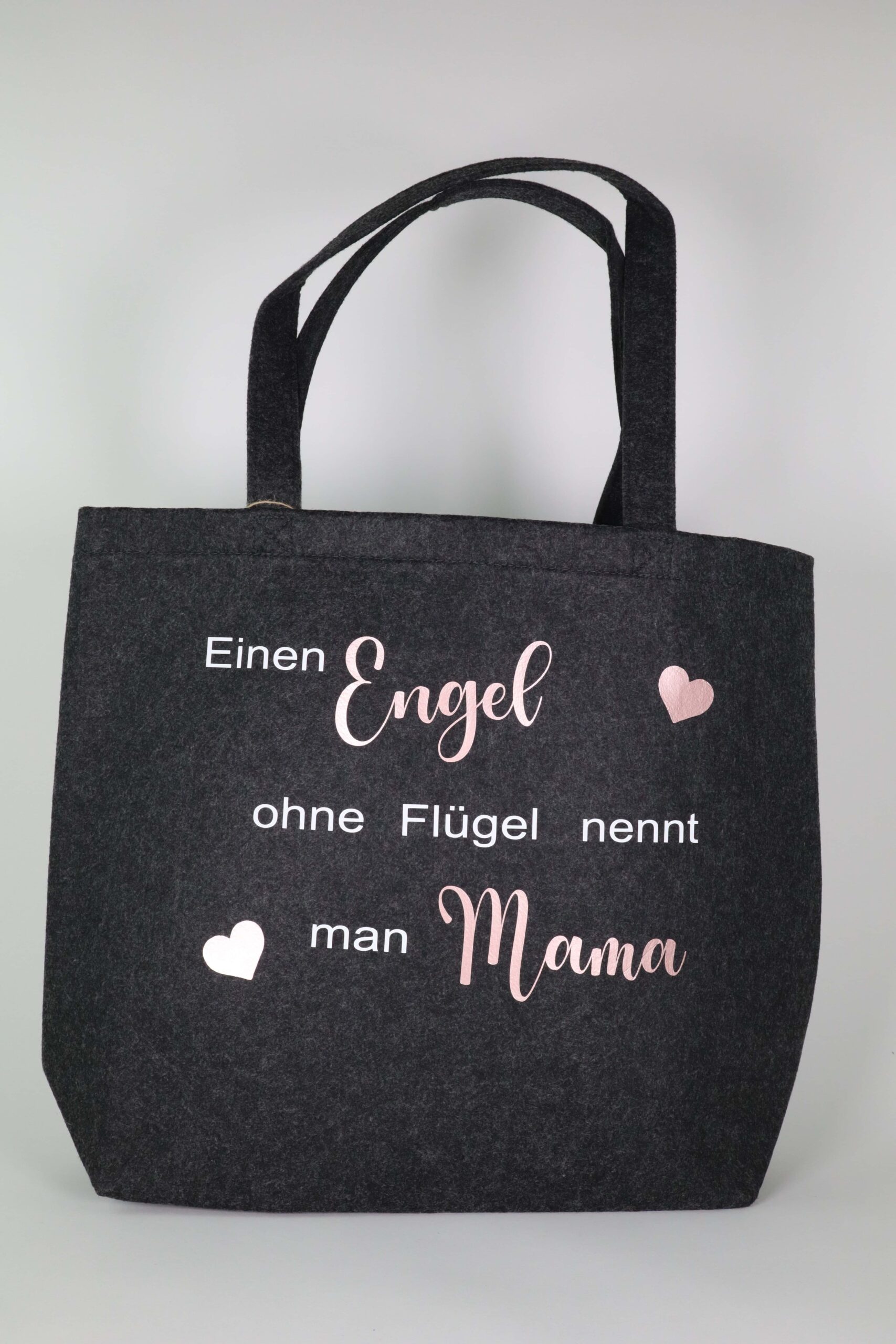 Korb, Filzkorb, Einkaufskorb, einkaufen, shopping, einkaufstasche, filz, tragetasche, körbe, grau, anthrazit, einkaufen, Filztasche, einkaufstasche, engel, engel ohne flügel, mama, mom, mutter