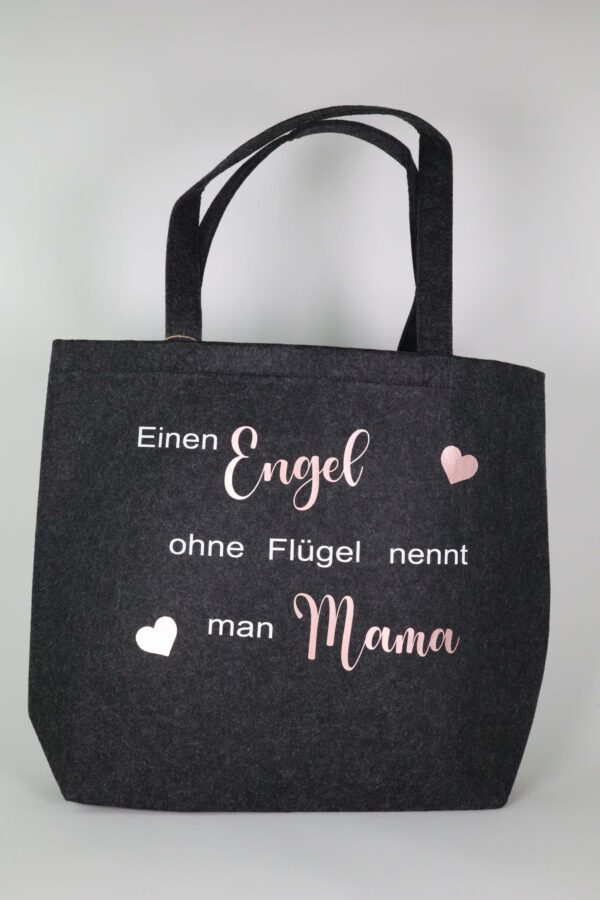 Korb, Filzkorb, Einkaufskorb, einkaufen, shopping, einkaufstasche, filz, tragetasche, körbe, grau, anthrazit, einkaufen, Filztasche, einkaufstasche, engel, engel ohne flügel, mama, mom, mutter