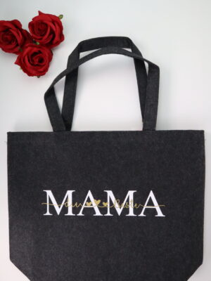 Tasche, Filztasche, Einkaufen, Einkaufstasche, große Tasche, groß, praktisch, Geschenk, Muttertag, Mama, Mutter, Mutti, die Beste, Beste Mama, Mami, Handtasche, Einkaufskorb, korb, filz, filzkorb