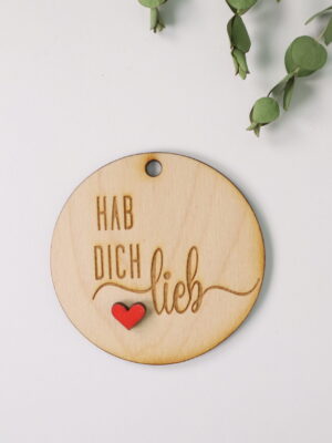 hdl, hab dich lieb, valentin, liebe, love, herz, rot, valentinstag, frau, freundin, liebes geschenk, , aufmerksamkeit, kleine, anhänger, geschenkanhänger, dekoanhänger, paketanhänger, blumen, holz, holzschild, holzanhänger, dekoanhänger, laser, gelasert