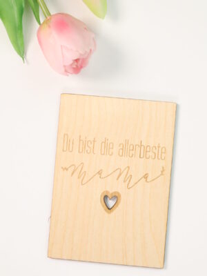 Karte, holzkarte, holz, deko, dekorativ, laser, gelasert, modern, modisch, trend, trenddeko, muttertag, geschenk, besonders, handgemacht, handgefertigt, handmade, danke, mama