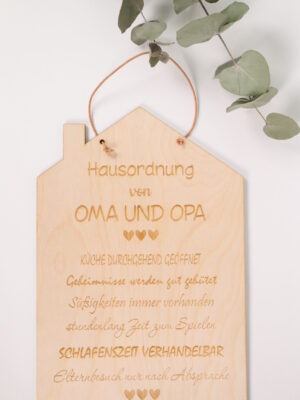 Schild, holzschild, holz, deko, holzdeko, dekoration, oma, opa, großeltern, hausordnung, kekse, zuckerl, süßes, spielen, herz, geschenk, weihnachten, muttertag