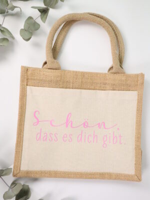 Tasche, Juteatsche, geschenk, geschenkstasche, klein, kleine, kleinigkeit, mitbringsel, geschenkstasche, verpackung, verpacken, nachhaltig, praktisch, jausentasche, jausenbox, kind, mädchen, junge, bub, frau, dame, frauen, freundin, valentinstag, valentinstagsgeschenk, zum, freundin, bff, schön, modern, jute, stoff, baumwolle, tragen, sachen,reintu, ding, sachenrentuding, reintun, tragetasche, einkaufen, einkaufsbegleiter, markttasche, schön, dass, es, dich, gibt, valentin, valentinstag