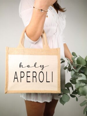 Tasche, klein, jute, jutetasche, geschenk, aperol, aperoli, holy, trinken, sommer, sonne, bad, freundin, bestie, bff, beste, mama, nachbarin, kollegin