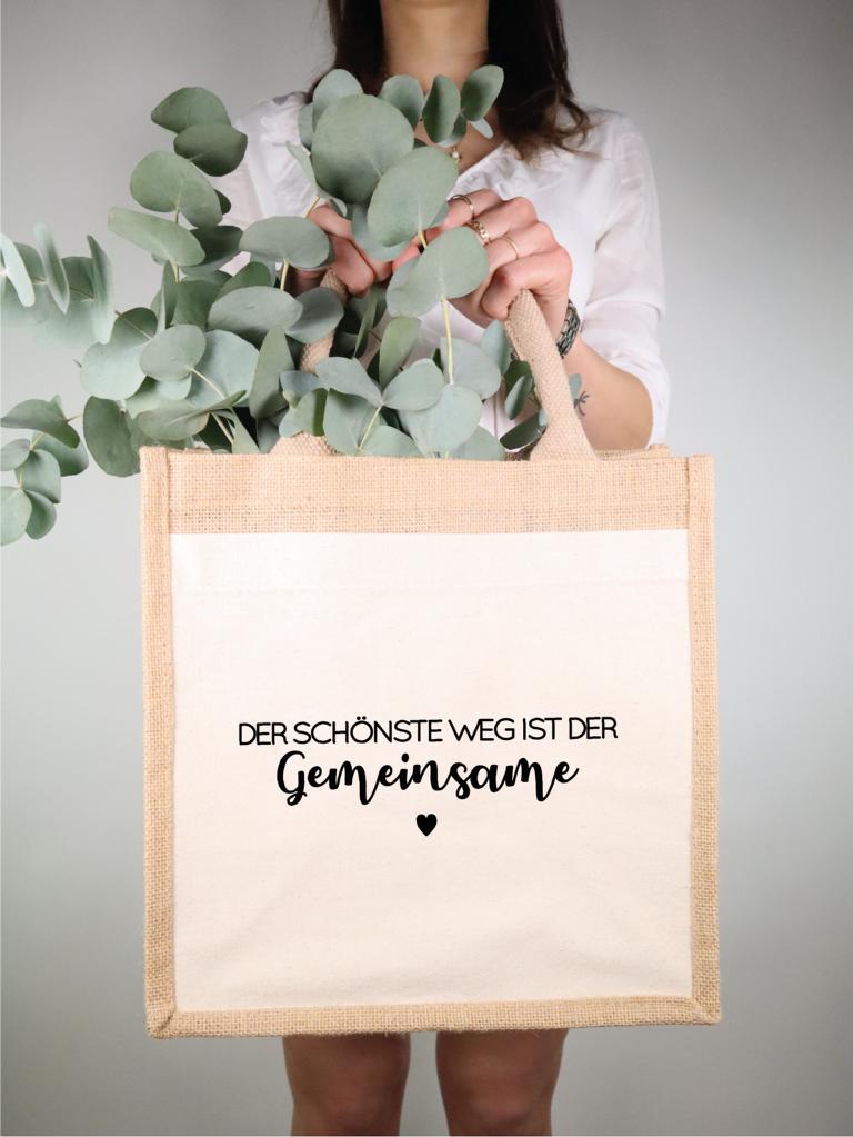Jutetasche "der schönste Weg ist der Gemeinsame"