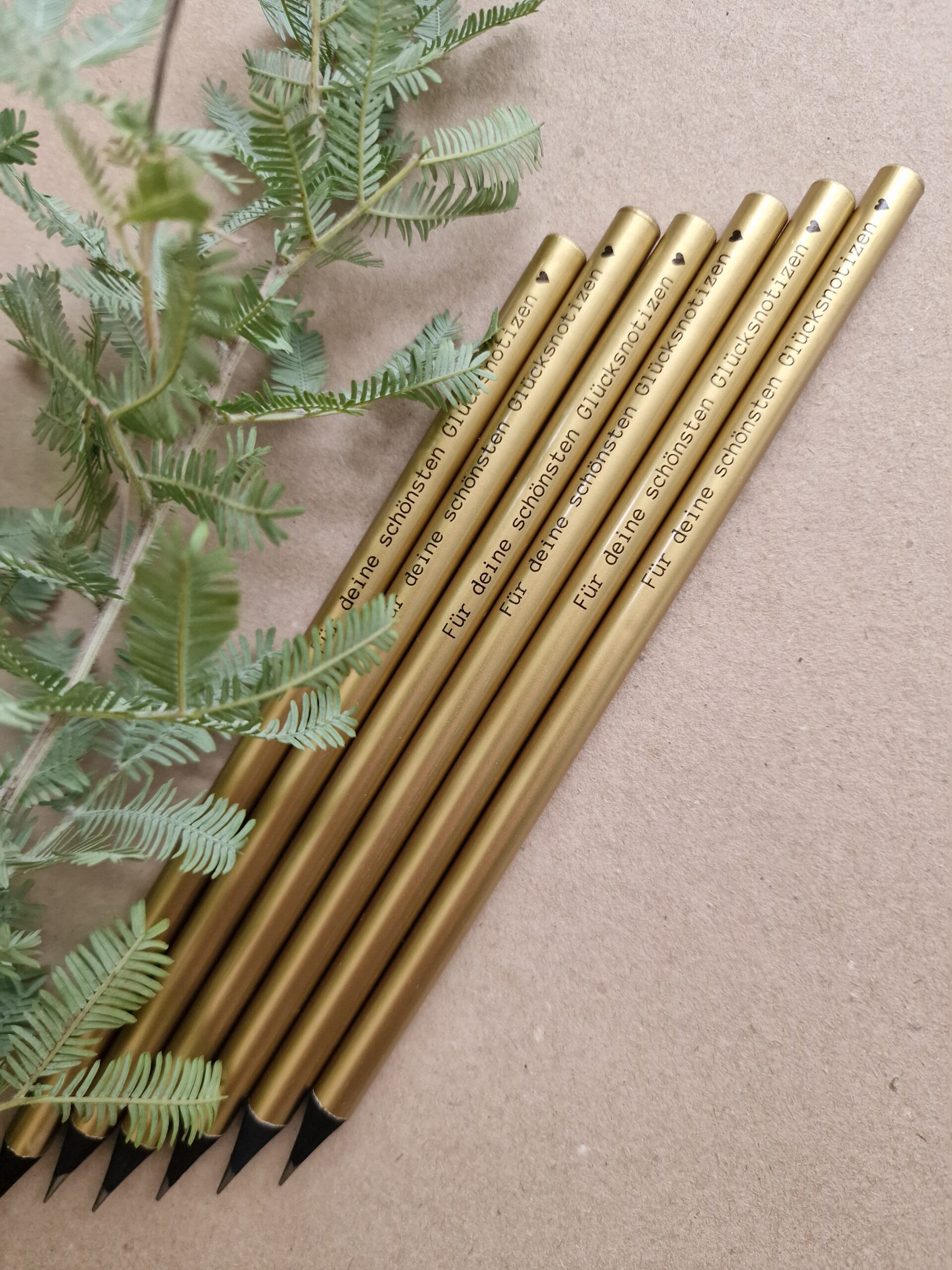 Bleistift "Glücksnotizen" gold – Bild 2