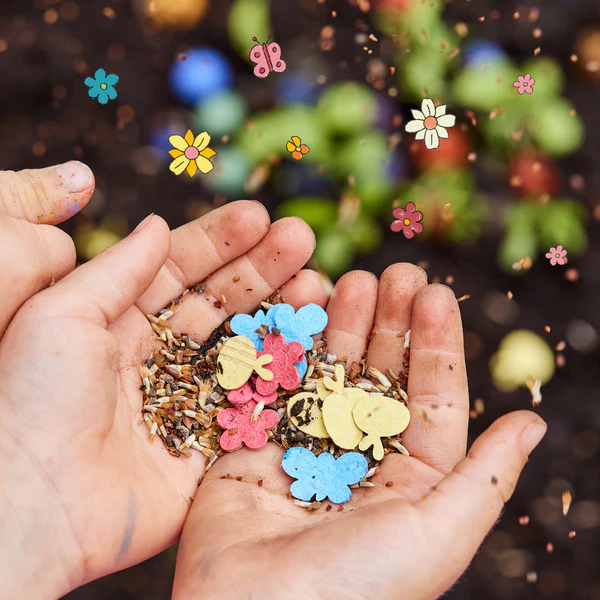 Murmel, blume, blumenmurmel, wiese, blumenwiese, wiesenblume, freude, garten, hobby, gärtner, kind, kinder, schenken, geschenk. lustig, draußen, samen, saar, saatkugel, samenkugel, frohe, ostern, osternest, einkaufen, kaufen, bestellen, shoppe, online, shop,