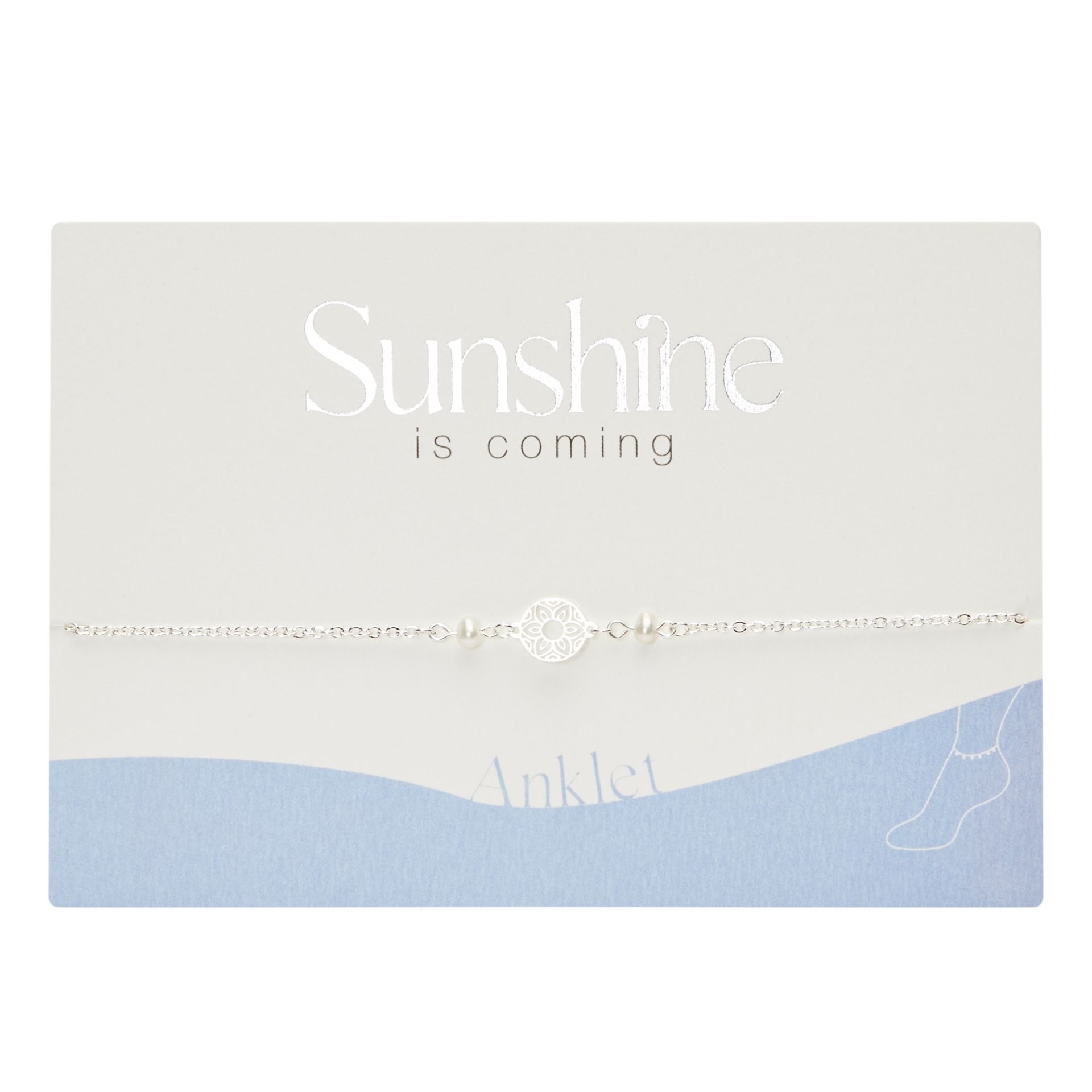Sunshine, sonne, Sommer, sunshine is coming, Meer, Urlaub, Fußkette, Fußkettchen, Sommer, schmuck, fußschmuck, frau, freundin, beste, bff, kind, geburtstag, schenken, besonders, online, bestellen, preiswert, edelstahl, wasserfest, wasserecht, eferding, einkaufen, oberösterreich, wels, linz, plus, city, firmung, kommunion, erstkommunion, konfirmation, liebevoll, für, dich, schmuck, symbol, süßwasserperle, zuchtperle, mandala, mandala der liebe, liebe, silber, versilbert