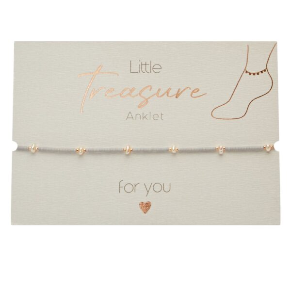 grau, Little Treasure, Fußkette, Fußkettchen, Sommer, schmuck, fußschmuck, frau, freundin, beste, bff, kind, geburtstag, schenken, besonders, online, bestellen, preiswert, edelstahl, wasserfest, wasserecht, eferding, einkaufen, oberösterreich, wels, linz, plus, city, firmung, kommunion, erstkommunion, konfirmation, liebevoll, für, dich, schmuck, energie, energetisch, energieschmuck, mijuki perlen, perlen, süßwasserperlen
