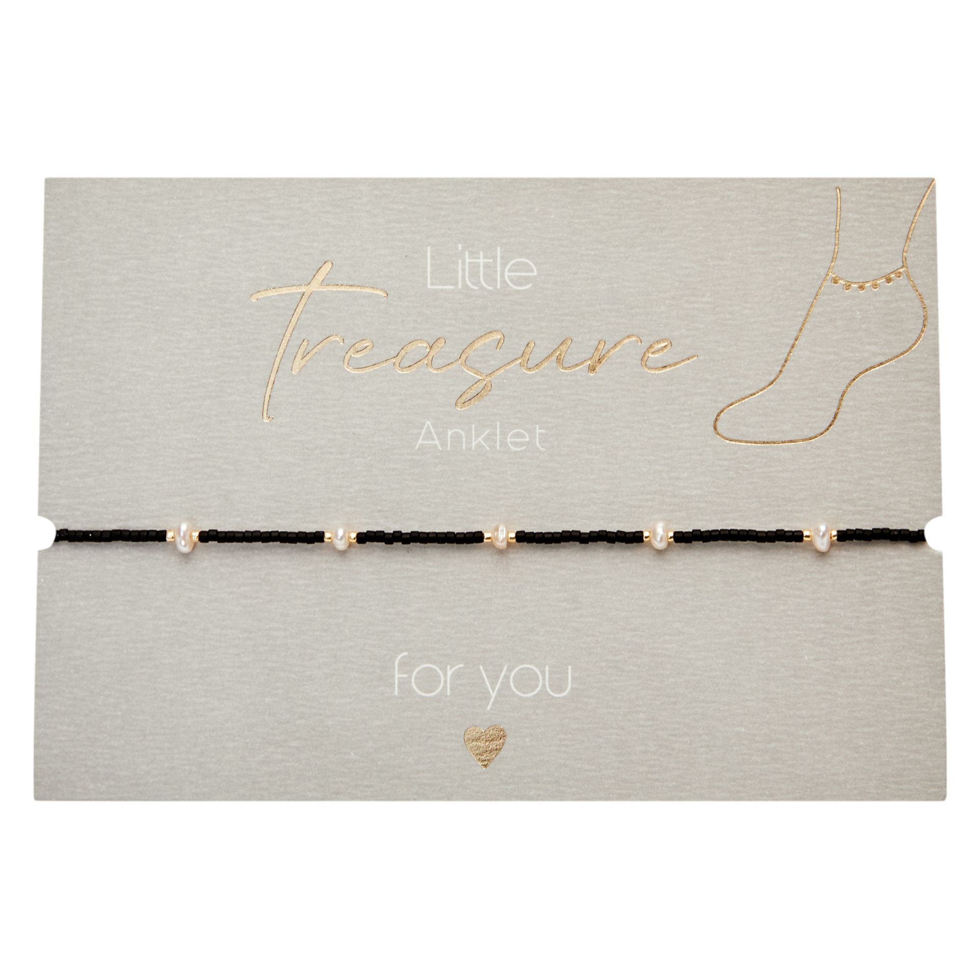 schwarz, Little Treasure, Fußkette, Fußkettchen, Sommer, schmuck, fußschmuck, frau, freundin, beste, bff, kind, geburtstag, schenken, besonders, online, bestellen, preiswert, edelstahl, wasserfest, wasserecht, eferding, einkaufen, oberösterreich, wels, linz, plus, city, firmung, kommunion, erstkommunion, konfirmation, liebevoll, für, dich, schmuck, energie, energetisch, energieschmuck, mijuki perlen, perlen, süßwasserperlen