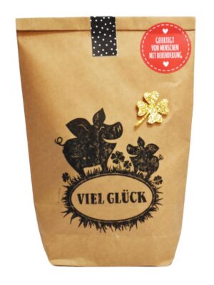 überraschung, wundertüte, überraschungstüte, schenken, geschenk, besonders, liebevoll, verpackt, geschenksidee, verschenken, mitbringsel, kleinigkeit, Weihnachten, advent, silvester, glück, glücksbringer, schwein, schweinchen, kleeblatt